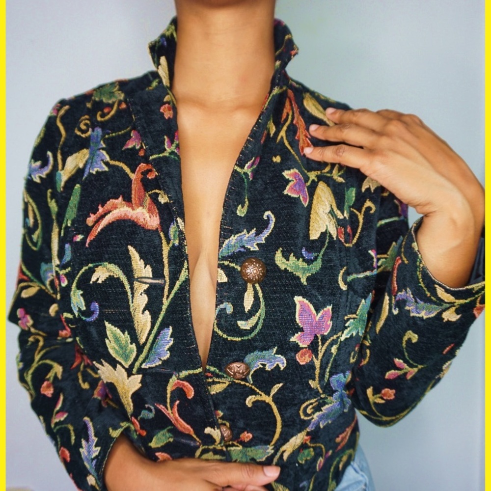 Corduroy printed blazer